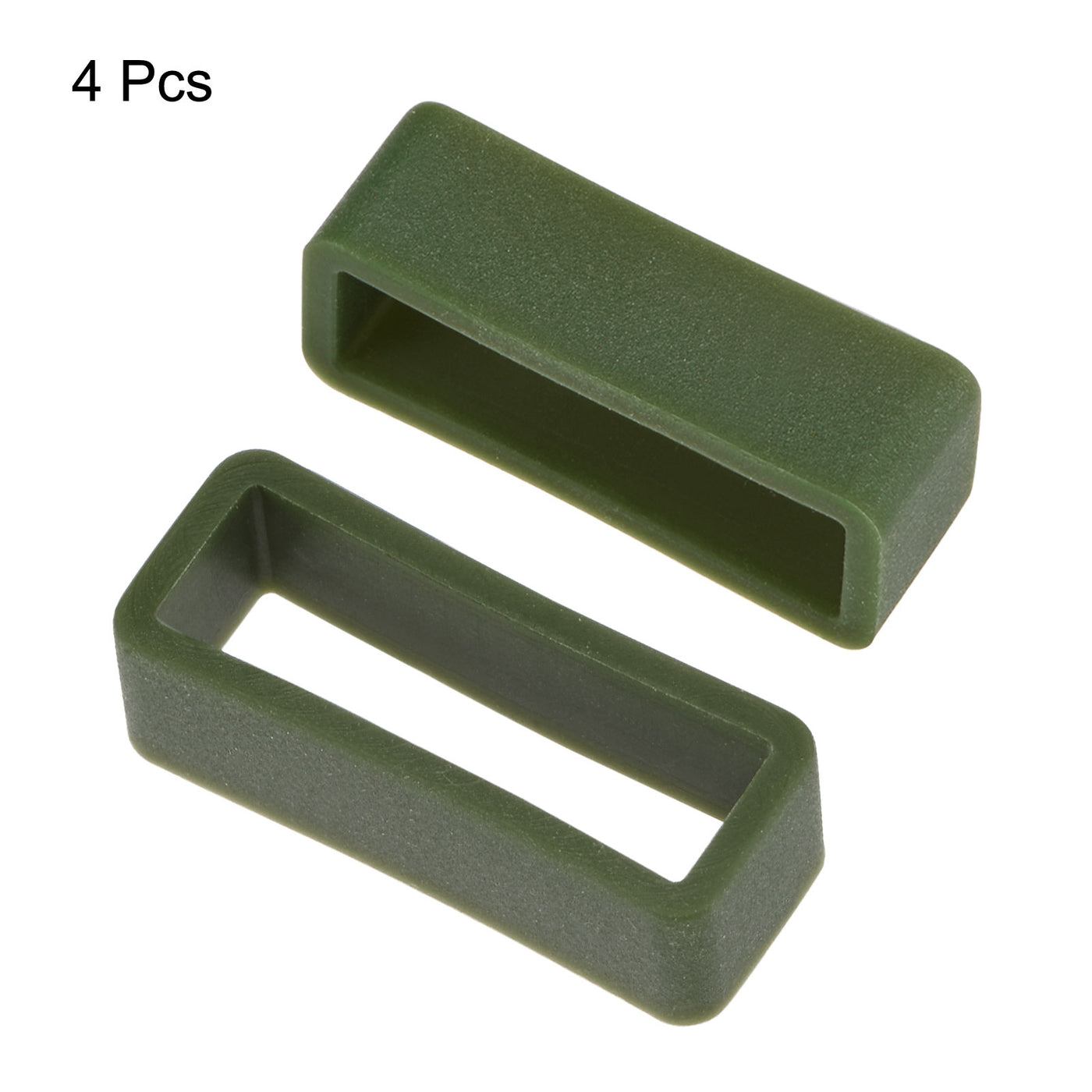 Uxcell Uxcell Watch Band Strap Loops Silicone for 22mm Width Watch Band, Dark Green 4 Pcs