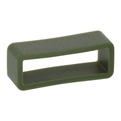 Harfington Uxcell Watch Band Strap Loops Silicone for 22mm Width Watch Band, Dark Green 4 Pcs