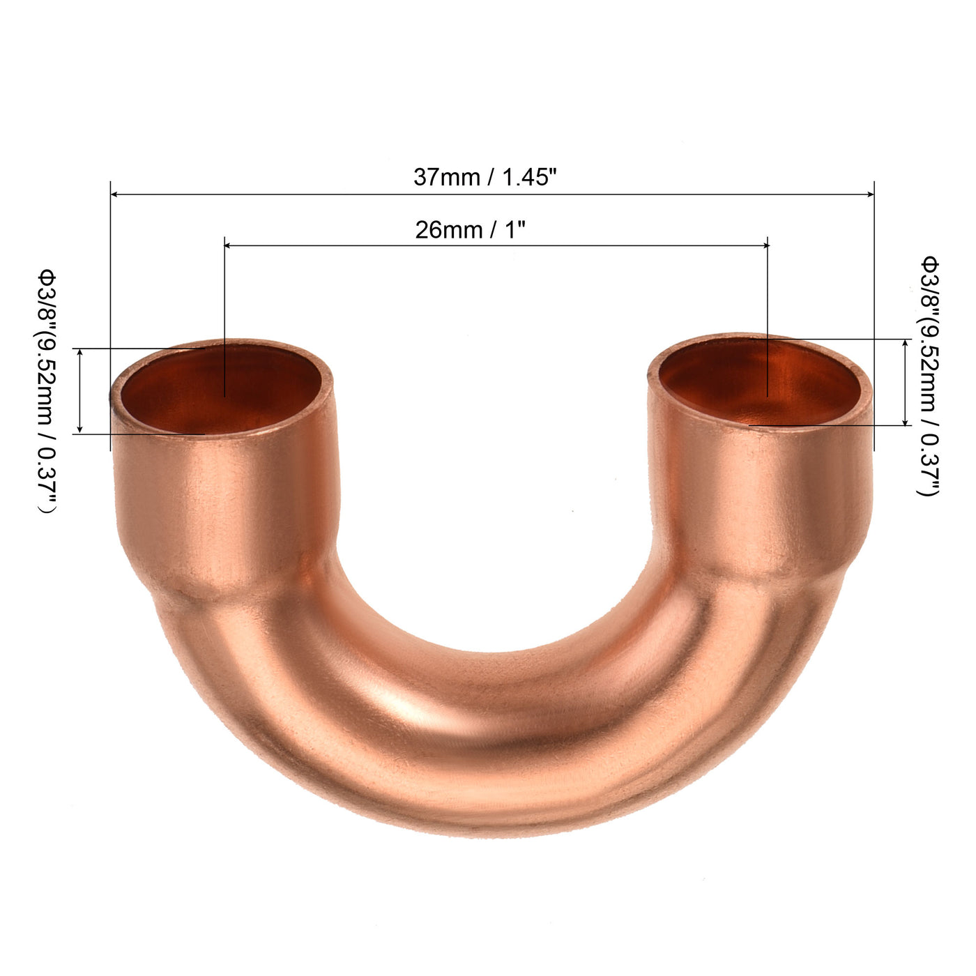 Harfington 180 Degree Return Bend Copper Fitting Welded Elbow Connection, for Refrigeration