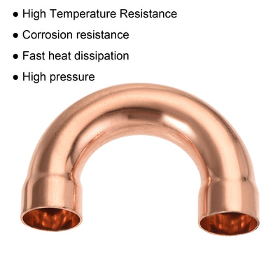 Harfington 180 Degree Return Bend Copper Fitting Welded Elbow Connection, for Refrigeration