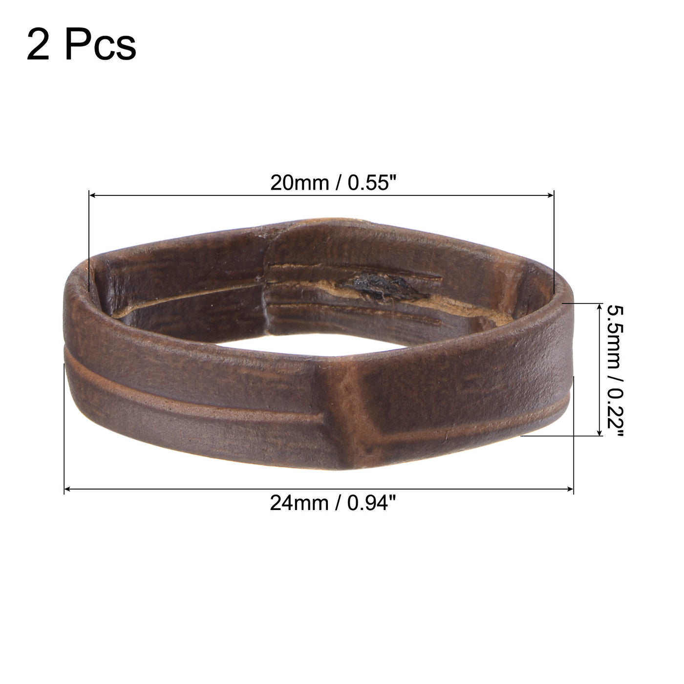 Uxcell Uxcell PU Leather Loops Retaining Ring Keeper for 16mm Width Watch Band, Black 2 Pcs