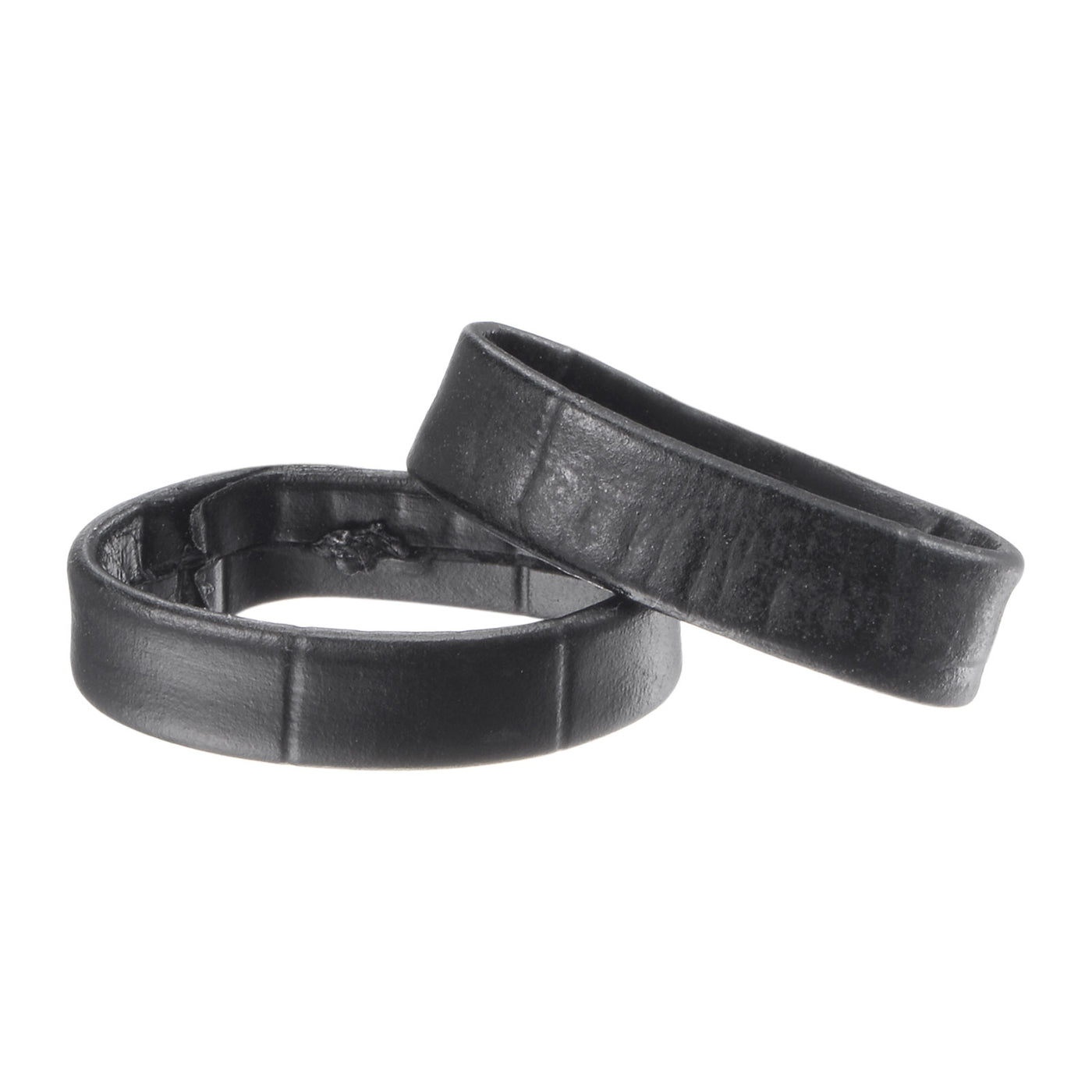 Uxcell Uxcell PU Leather Loops Retaining Ring Keeper for 16mm Width Watch Band, Black 2 Pcs