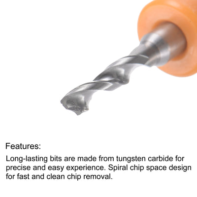Harfington Uxcell 1/8" Shank 2.3mm Tungsten Carbide CNC Engraving Micro PCB Drill Bits Set 10 Pcs