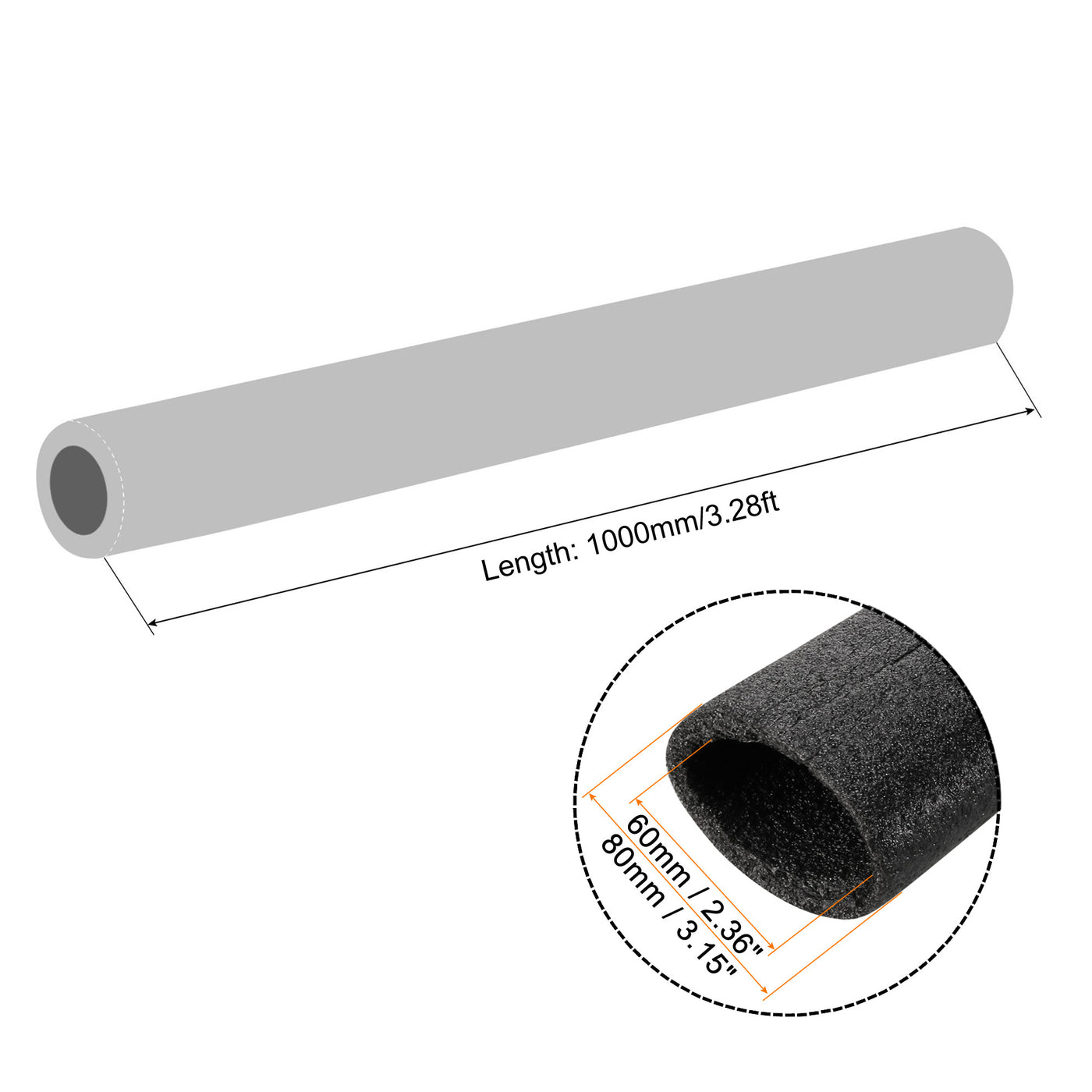 Harfington Foam Tube Sponge Protective Sleeve Heat Preservation Sleeve Polyethylene Pipe for Pipe Insulation