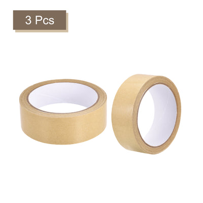 Harfington 3pcs Brown Paper Tape 22 Yards x 0.8 Inch Self Adhesive Packaging Tape