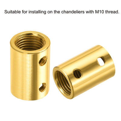 Harfington Round Coupling Nut Thread Sleeve Stud Rod Adaptor Pipe Connector Pearl