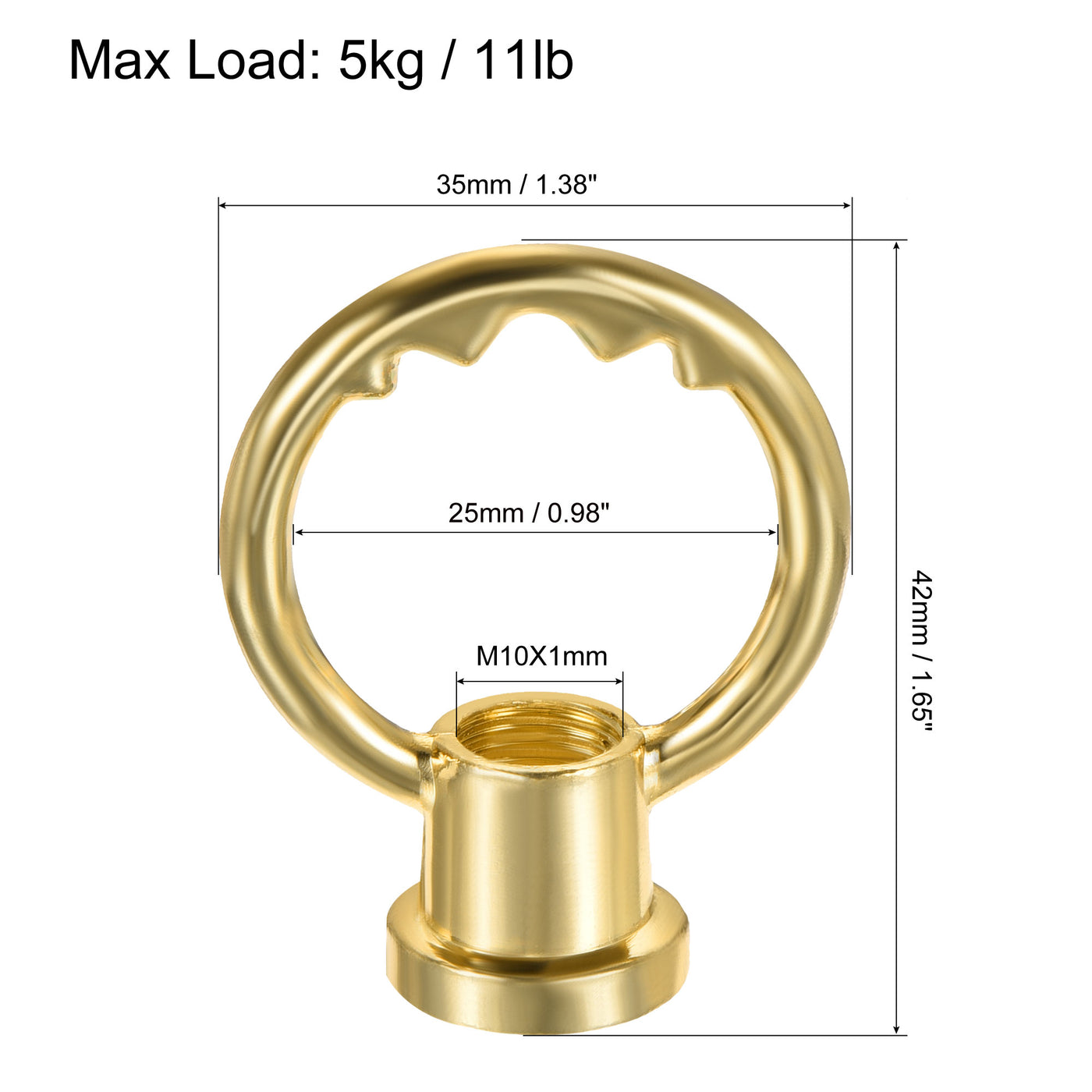 Harfington Eye Nut Max Load Thread Ring Shape Female Loop for Hanging Lamp Chandelier