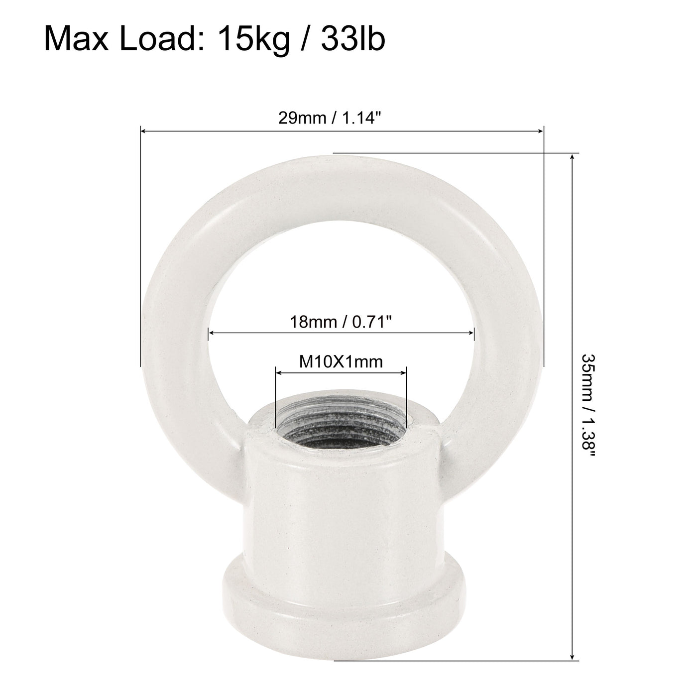 Harfington Eye Nut Max Load Thread Ring Shape Female Loop for Lamp Chandelier