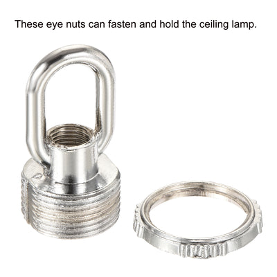 Harfington Eye Nut Max Load Threaded Ring Shape Female Loop for Hanging Lamp Chandelier