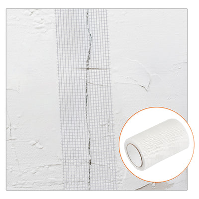 Harfington Uxcell Drywall Joint Tape Self-Adhesive Fiberglass 11.8-inch x 98-feet, 2.8mm Mesh 2Pcs