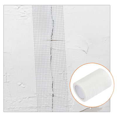 Harfington Uxcell Drywall Joint Tape Self-Adhesive Fiberglass 11.8-inch x 98-feet, 2.8mm Mesh 2Pcs