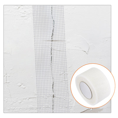 Harfington Uxcell Drywall Joint Tape Self-Adhesive Fiberglass 1.8-inch x 164-feet, 2.8mm Mesh 2Pcs