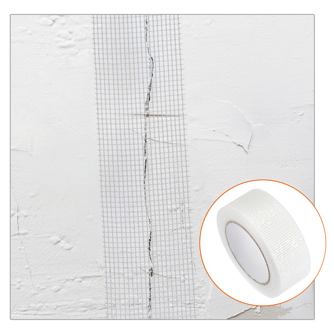 Uxcell Uxcell Drywall Joint Tape Self-Adhesive Fiberglass 2-inch x 164-feet, 2mm Mesh 2Pcs