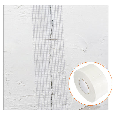 Harfington Uxcell Drywall Joint Tape Self-Adhesive Fiberglass 3.2-inch x 164-feet, 2mm Mesh