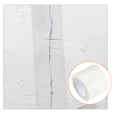 Harfington Uxcell Drywall Joint Tape Self-Adhesive Fiberglass 3.9-inch x 98-feet, 2mm Mesh 3Pcs