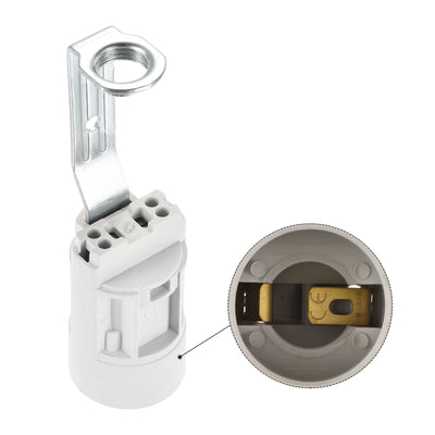 Harfington Bulb Socket Plastic Lamp Holder with Threaded Lamp Pipe Nuts for Bulbs