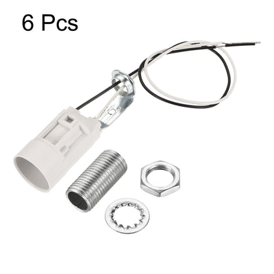 Harfington Bulb Sockets Plastic Bulb Candle Lamp Holders with Lamp Pipe Nut & Wire for Bulb