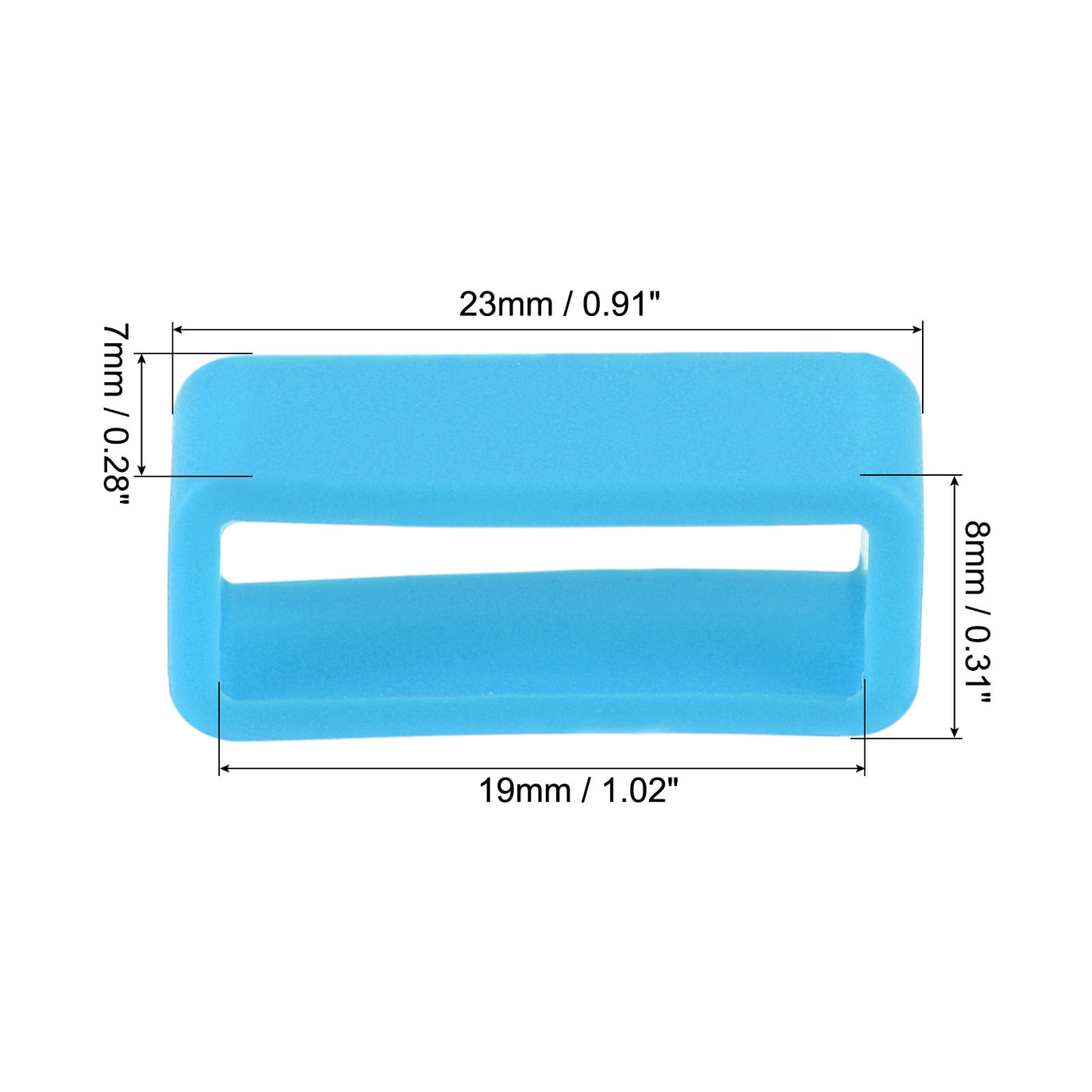 Uxcell Uxcell Watch Band Strap Loops Silicone for 19mm Width Watch Band, Light Blue 4 Pcs