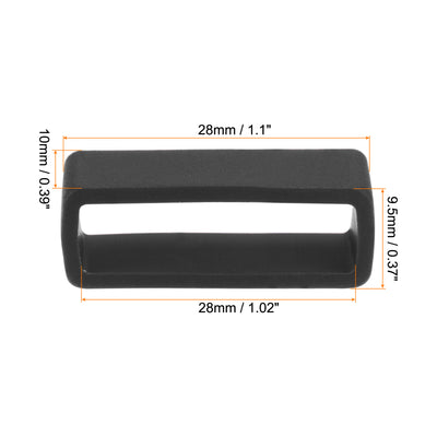 Harfington Uxcell Watch Band Strap Loops Silicone for 24mm Width Watch Band, Black 4 Pcs
