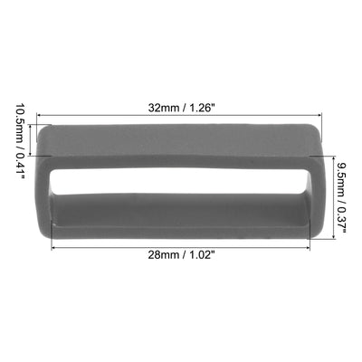 Harfington Uxcell Watch Band Strap Loops Silicone for 28mm Width Watch Band, Deep Gray 4 Pcs