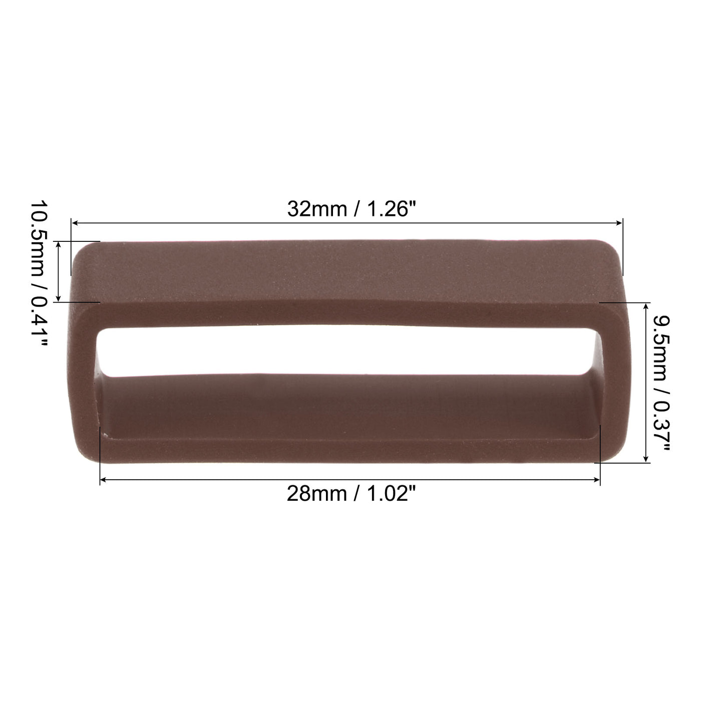 Uxcell Uxcell Watch Band Strap Loops Silicone for 28mm Width Watch Band, Brown 4 Pcs