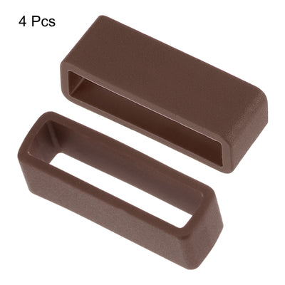 Harfington Uxcell Watch Band Strap Loops Silicone for 28mm Width Watch Band, Brown 4 Pcs