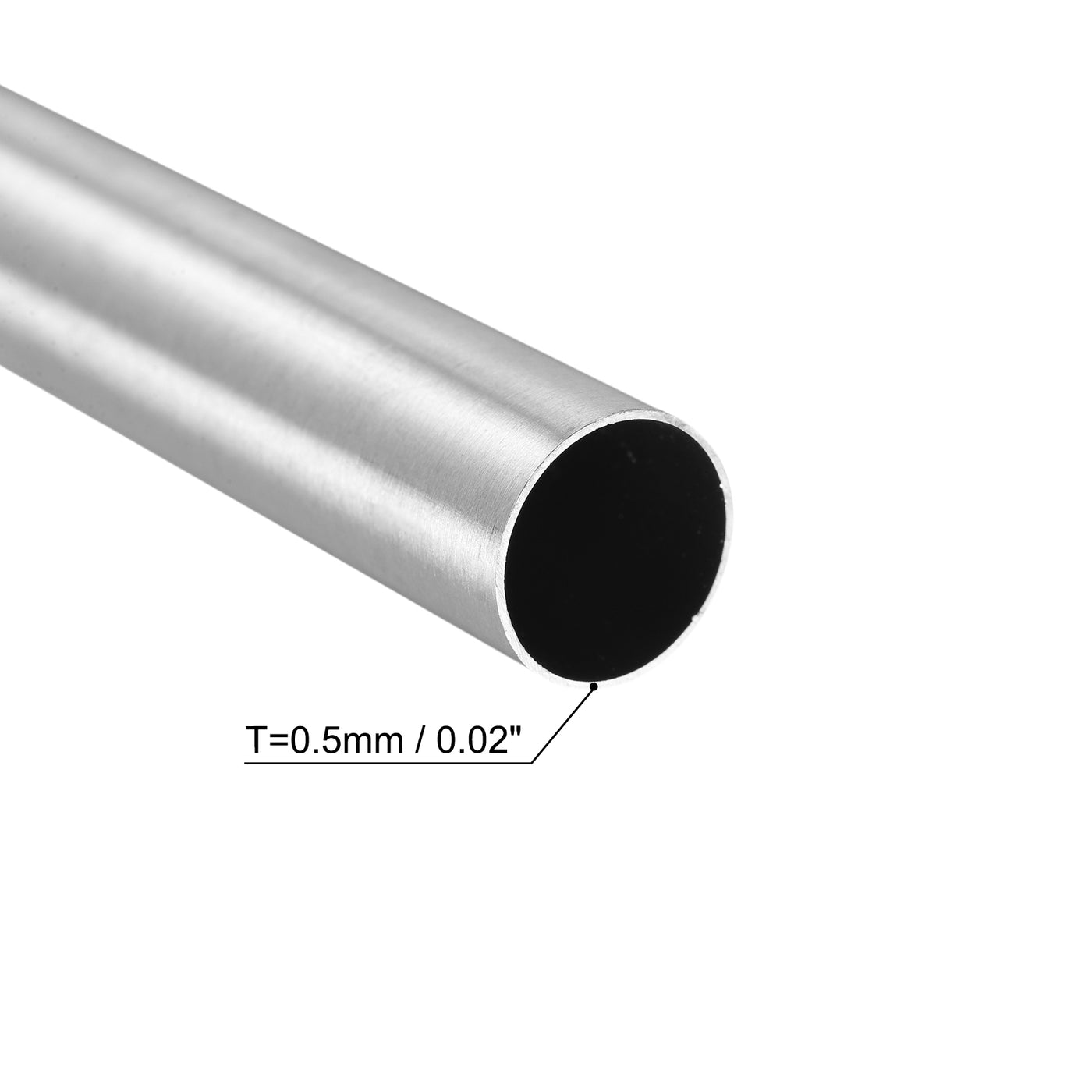 Uxcell Uxcell 304 Stainless Steel Round Tube 16mm OD 0.5mm Wall Thickness 250mm Length