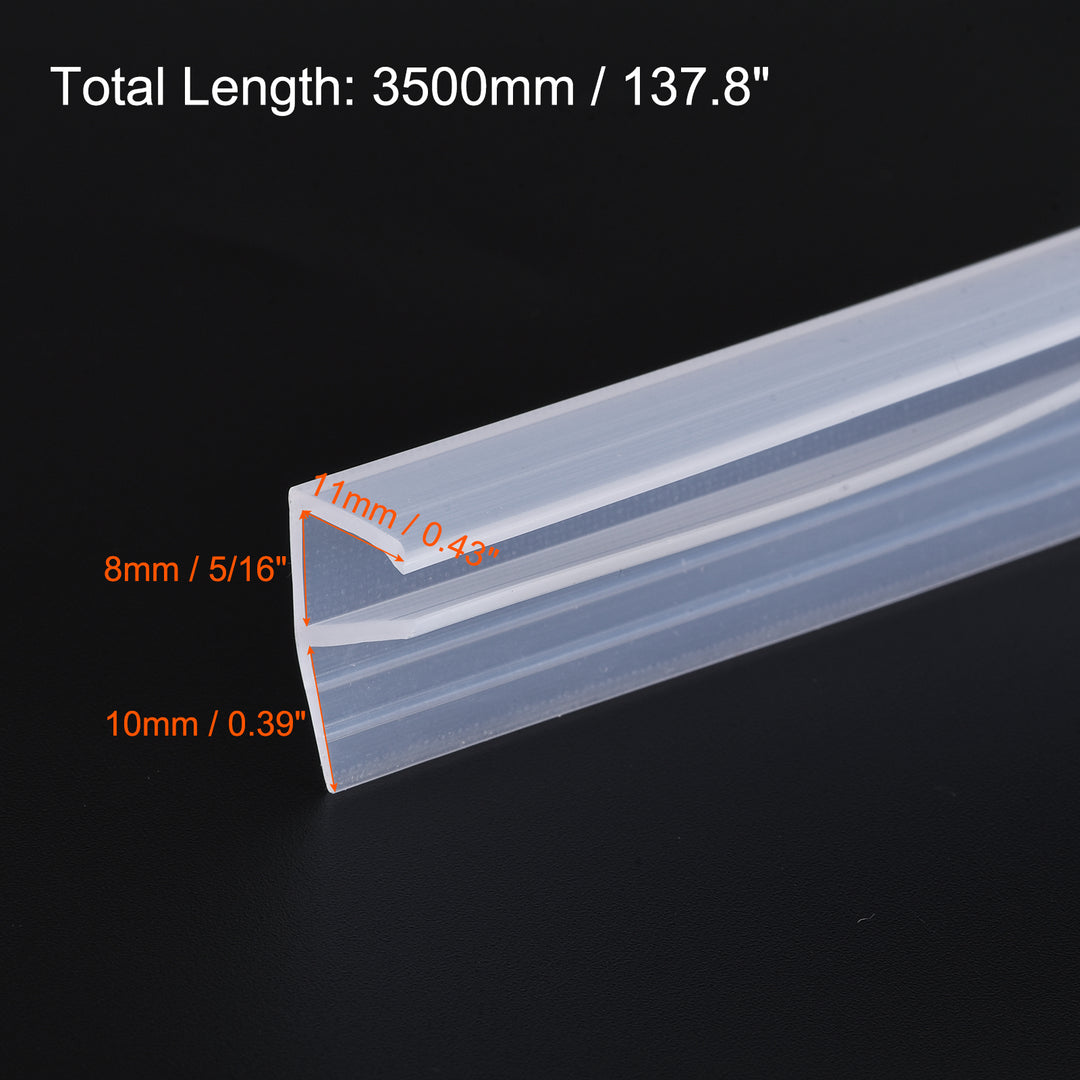 Uxcell Frameless Glass Shower Door Sweep - 1/4" Drip Rail Seal Strip, 27.56" Length For 6mm Glass, No Adhesive Needed