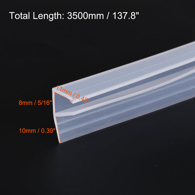 Harfington Uxcell Frameless Glass Shower Door Sweep 177.17" for 5/16"(8mm) Glass F-Type Seal Strip