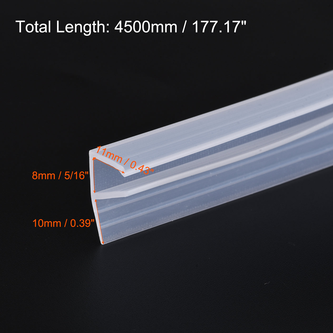 Uxcell Uxcell Frameless Glass Shower Door Sweep 177.17" for 5/16"(8mm) Glass F-Type Seal Strip