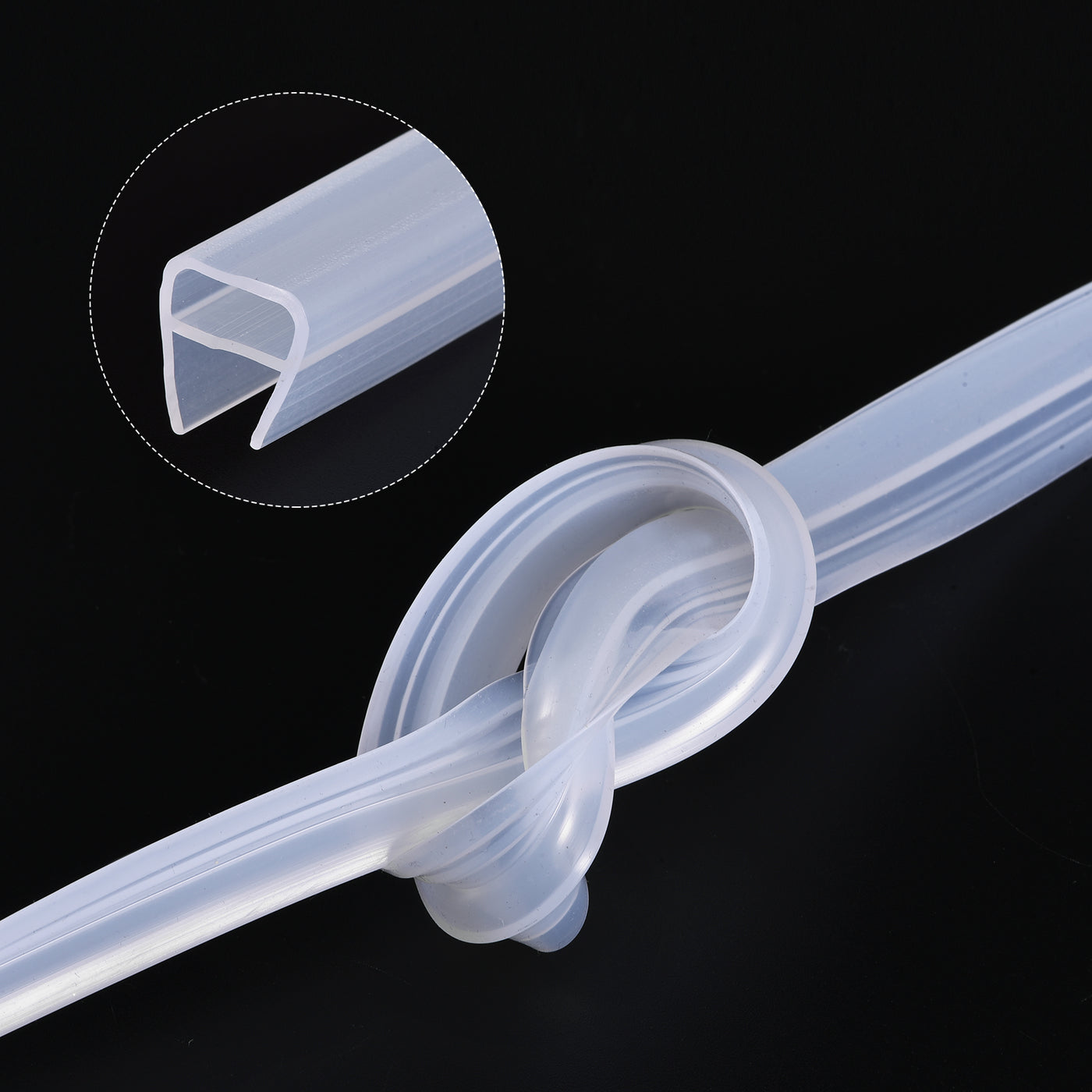 Uxcell Uxcell Frameless Glass Shower Door Sweep 177.17" for 1/2"(12mm) Glass U-Type Seal Strip