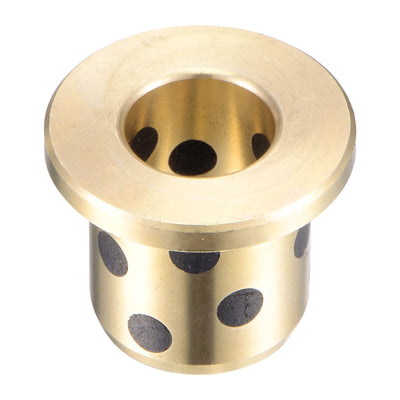 Harfington Uxcell Flanged Sleeve Bearings Wrapped Oilless Bushing Brass