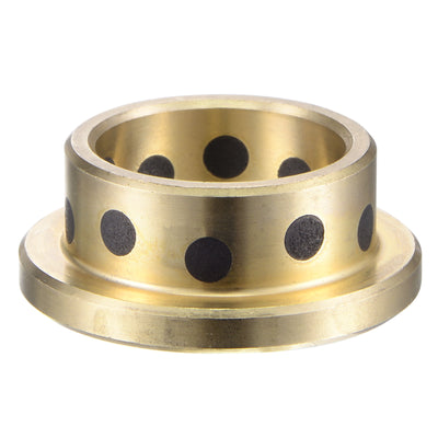 Harfington Uxcell Flanged Sleeve Bearings Wrapped Oilless Bushings Brass