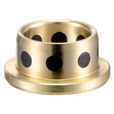 Harfington Uxcell Flanged Sleeve Bearings Wrapped Oilless Bushings Brass