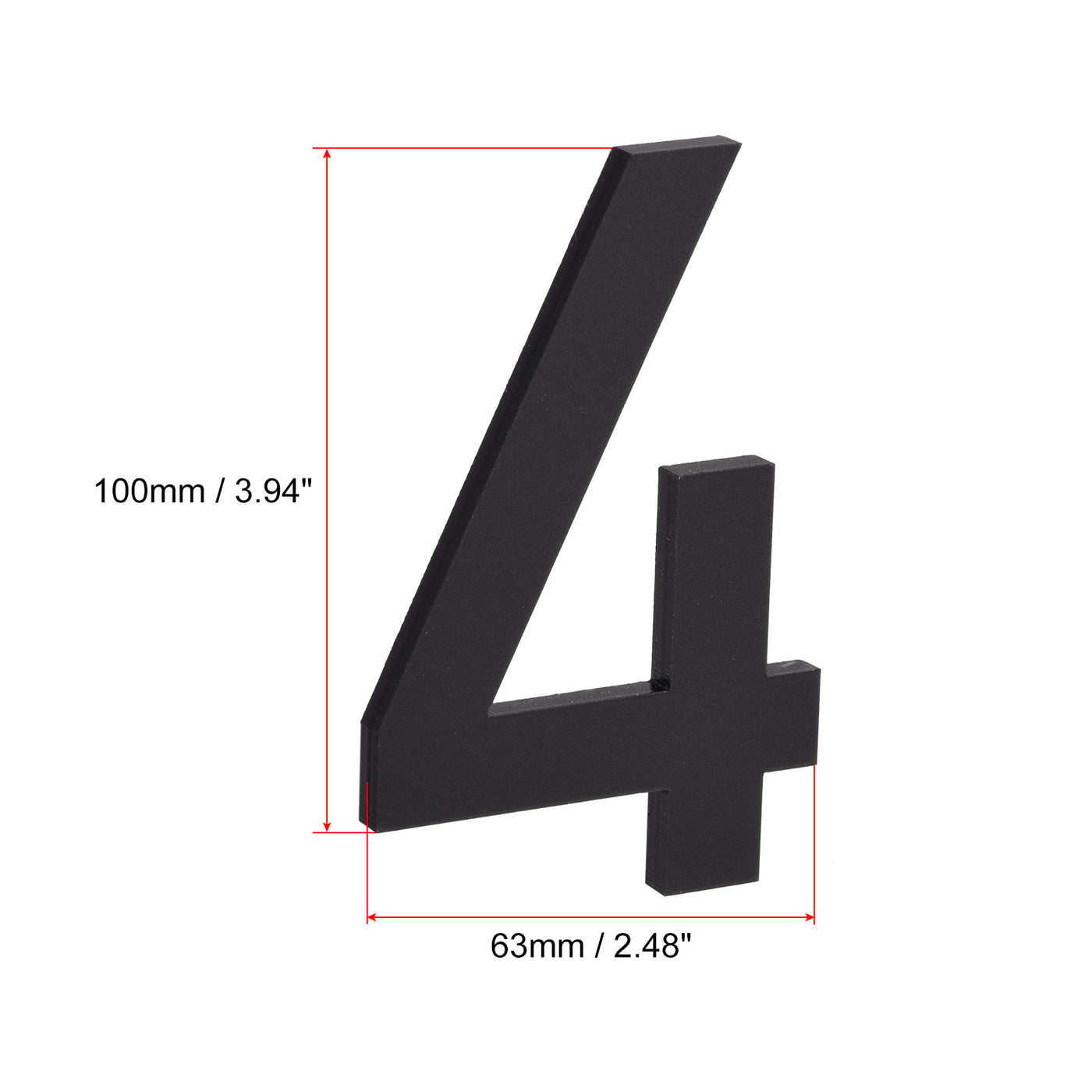 Uxcell Uxcell 3D Self Adhesive House Number 100mm/3.94" Acrylic Address Sign Black, Number 9
