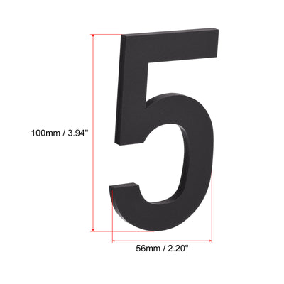 Harfington Uxcell 3D Self Adhesive House Number 100mm/3.94" Acrylic Address Sign Black, Number 9