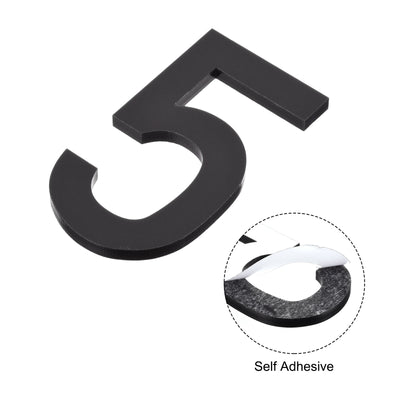 Harfington Uxcell 3D Self Adhesive House Number 100mm/3.94" Acrylic Address Sign Black, Number 9