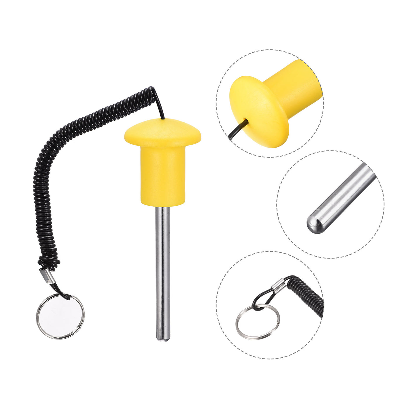 Uxcell Uxcell 10 x 80mm Weight Stack Pin with Pull Rope Magnetic Strength Training Yellow 2pcs