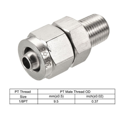 Harfington Compression Tube Fitting Stainless Steel Thread Straight Coupling Adapter