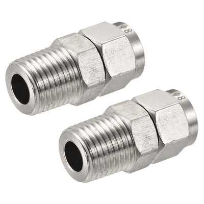 Harfington Compression Tube Fitting Stainless Steel Straight Coupling Adapter