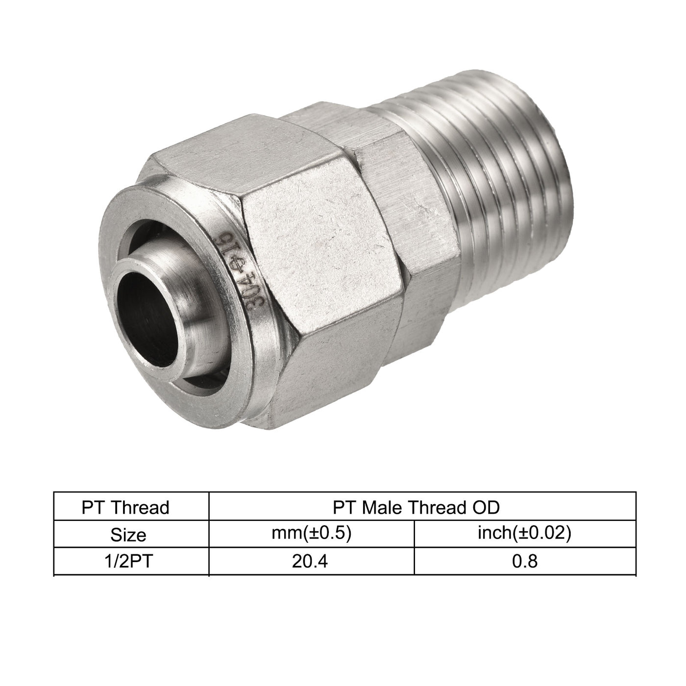 Harfington Compression Tube Fitting Steel Thread Straight Coupling Adapter