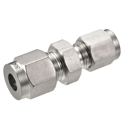 Harfington Compression Tube Fitting Stainless Steel Double Ferrule Straight Coupling