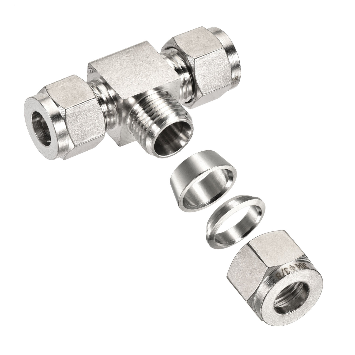 Quick Connect Air Line Compression Fittings Stainless Steel T Type Tee ...