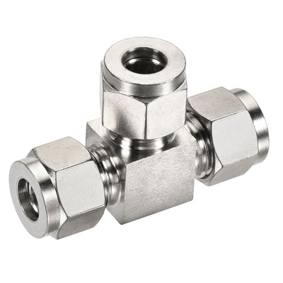 Harfington Quick Connect Air Line Compression Fittings Stainless Steel T Type Tee Union Splitter Connector