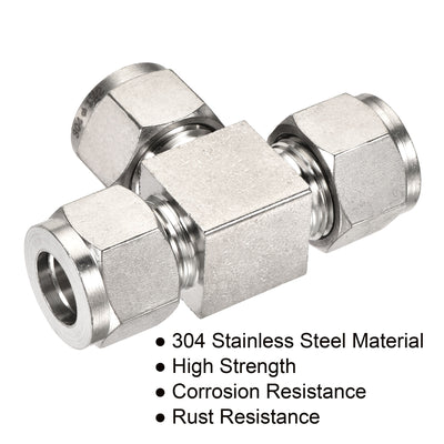 Harfington Quick Connect Air Line Compression Fittings Stainless Steel T Type Tee Union Splitter Connector