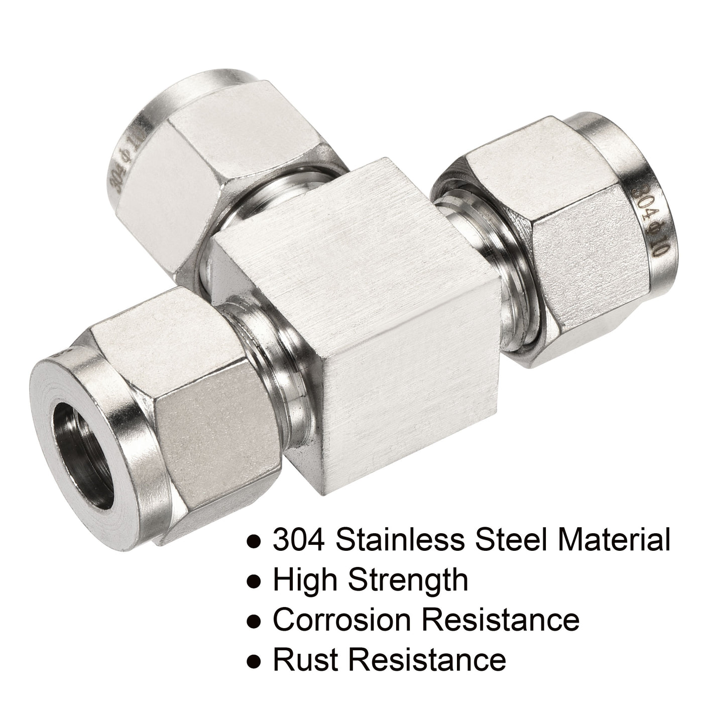 Harfington Quick Connect Air Line Compression Fittings Stainless Steel T Type Tee Connector