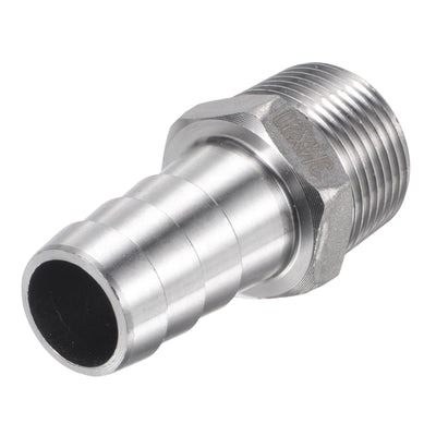 Harfington Hose Barb Fitting Thread Stainless Steel Straight Pipe Connector for Water Air Fuel