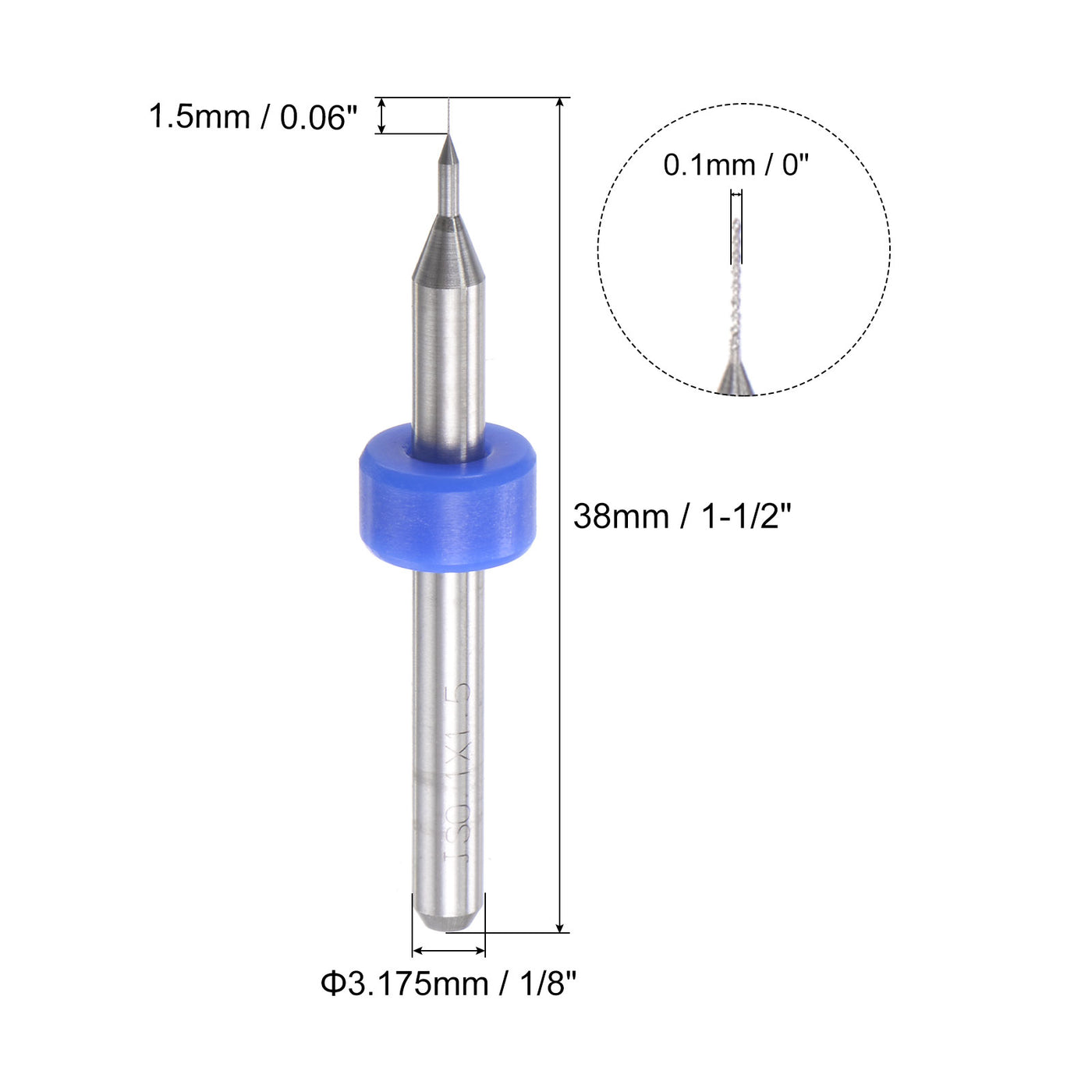 uxcell Uxcell Tungsten Carbide CNC Engraving Micro PCB Drill Bits Drilling Tool