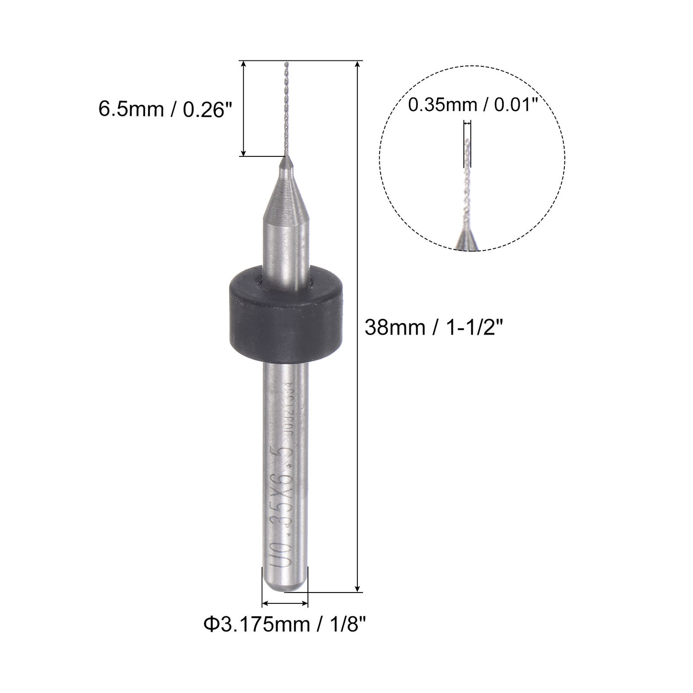 uxcell Uxcell Tungsten Carbide CNC Engraving Micro PCB Drill Bits Drilling Tool