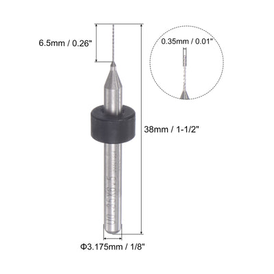Harfington Uxcell Tungsten Carbide CNC Engraving Micro PCB Drill Bits Drilling Tool